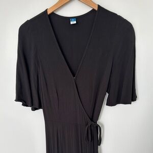 Old Navy Simple Black Wrap Dress Small Tall